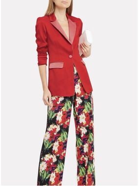 NWT Alexis Nevra Satin Blazer Jacket Sz XL Colorblock Tailored Office $498